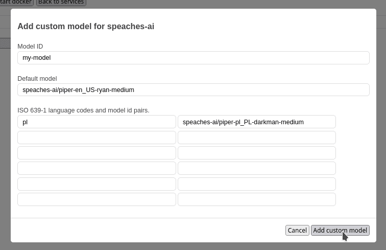 window with speeches-ai custom model